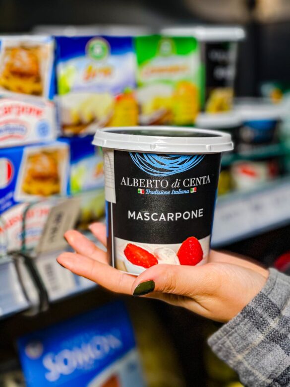 Close-up of a Tub of Mascarpone Cheese